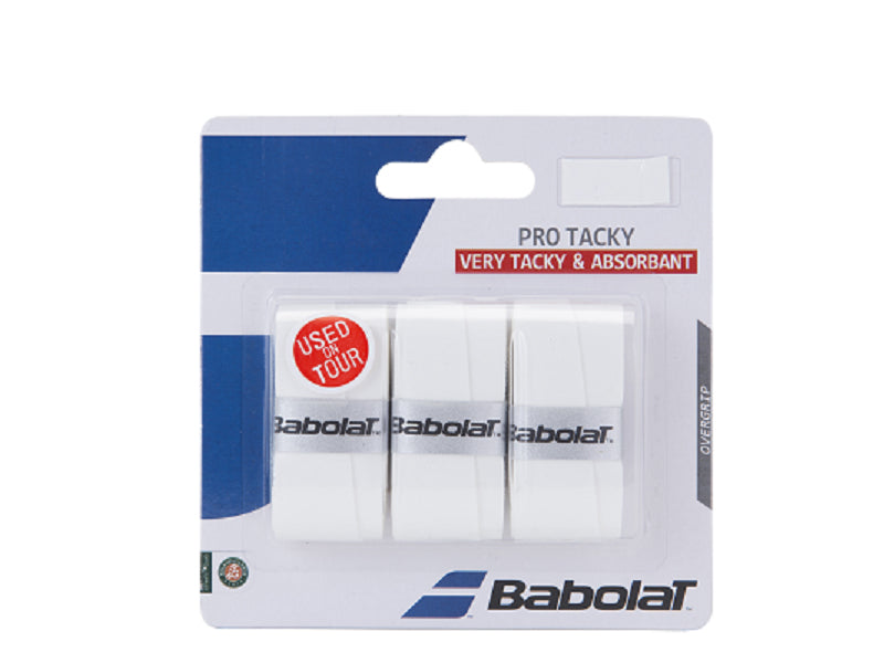Babolat Tamburo Overgrips Pro Tacky X60 – 60 Sostituzioni Per Impugnatura Pala Da Paddle – Bianco