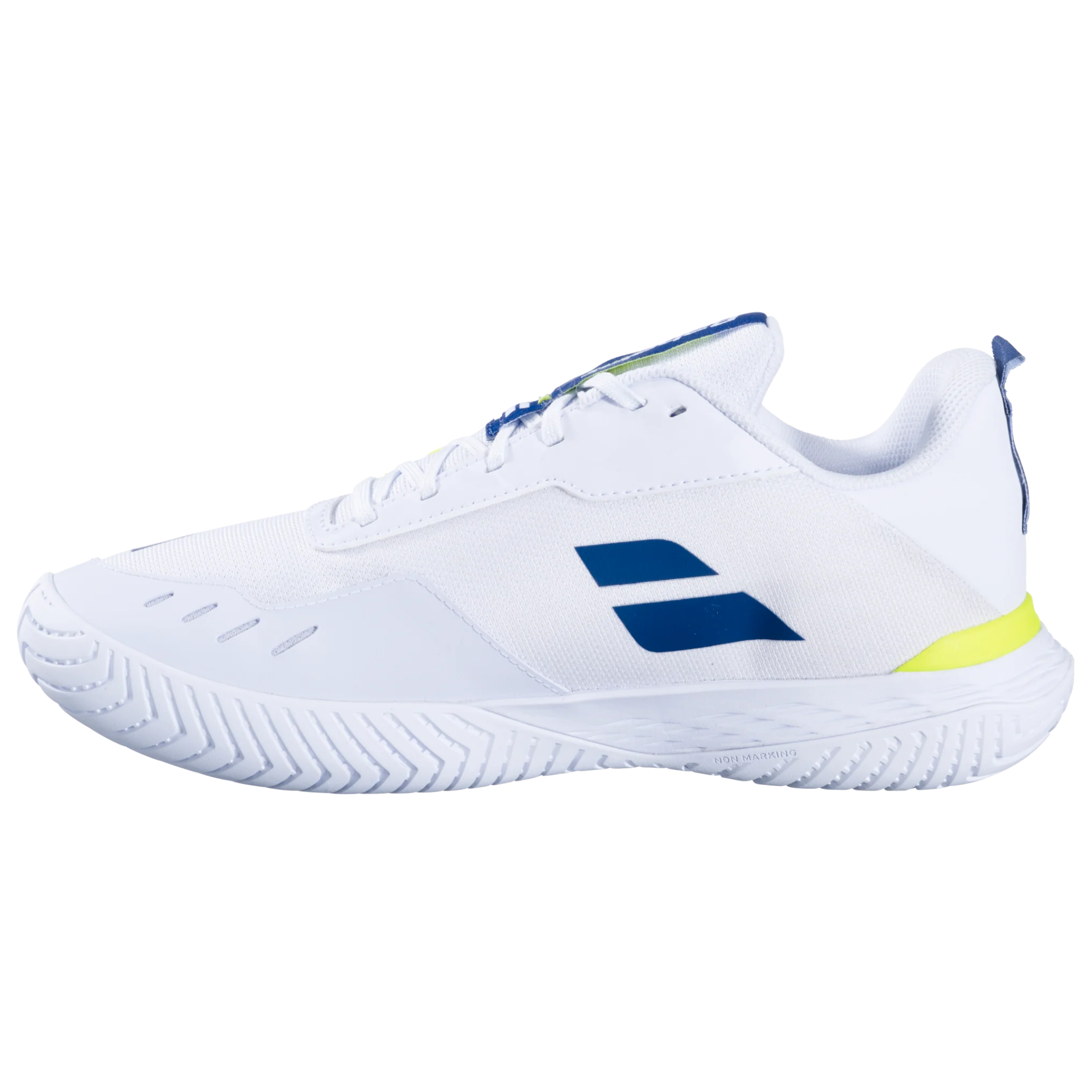 Babolat SFX Evo Men's Pickleball Shoes [White/Estate Blue] - Yumo
