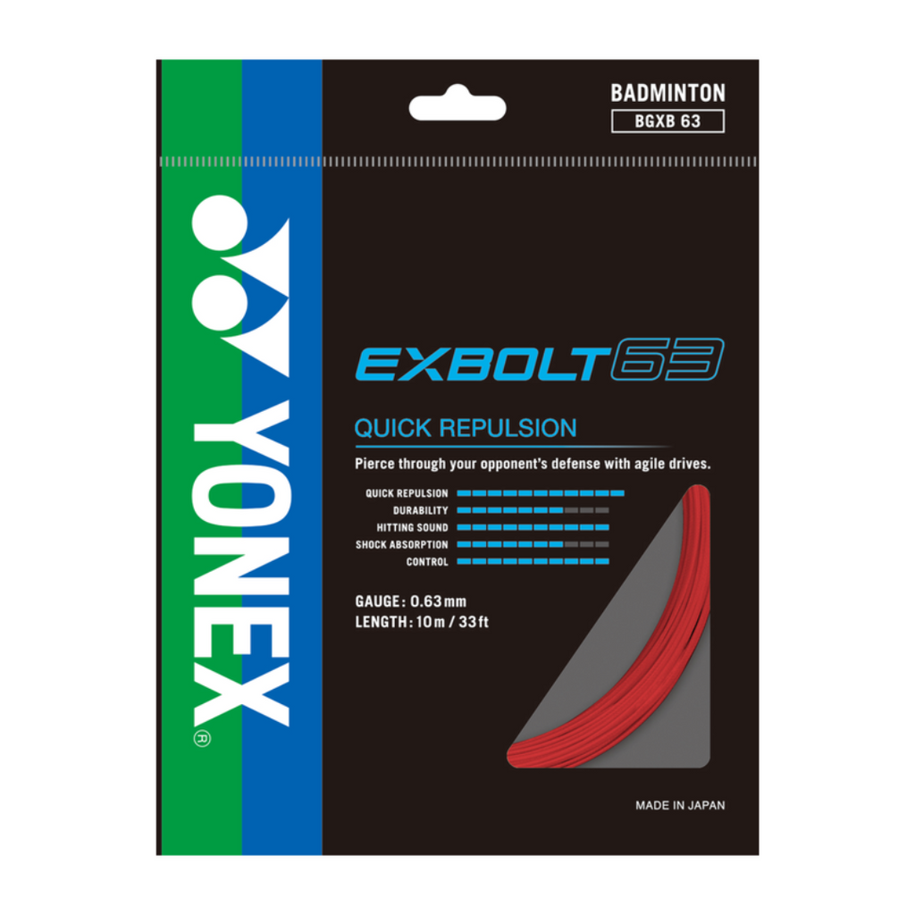 Yonex_EXBOLT63_Ruby_Red_Badminton_String_YumoProShop