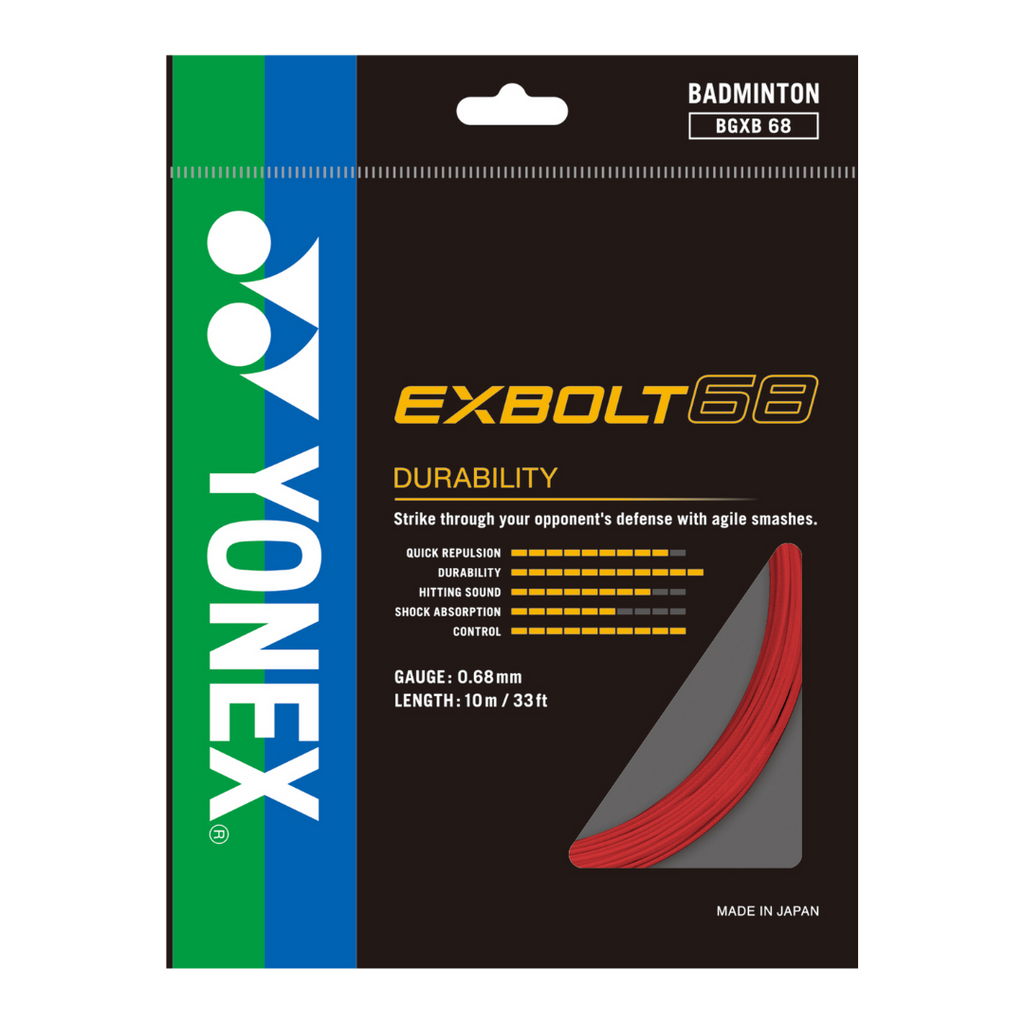 Yonex_EXBOLT68_Flash_Red_Badminton_String_YumoProShop