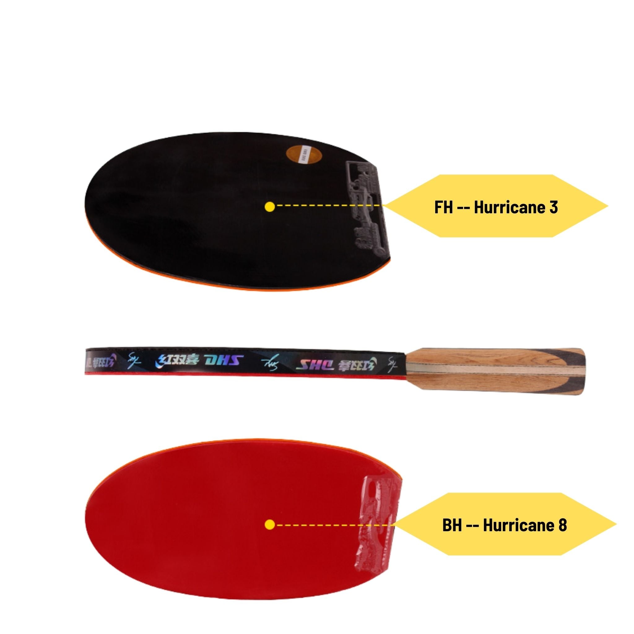 DHS H7006 Penhold (CS) Racket Set - 7 stars pre-assembled tabletennis ...