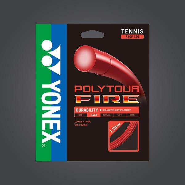 Yonex Polytour Fire 120 17G Red Tennis Strings Hard Feeling