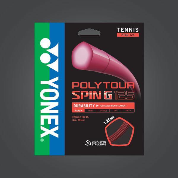 Yonex Polytour Spin G Giga 125 1.25mm 16L Tennis Strings Hard Feeling Durable 