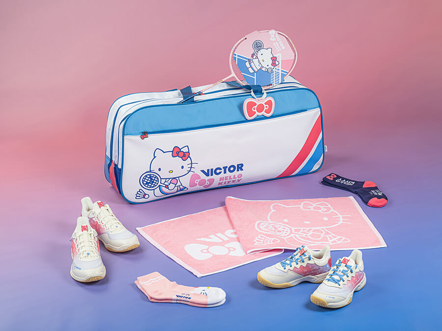 Victor X Hello Kitty Rectangular Racket Bag [White/Nautical Blue] Ltd  Edition BR-RKT AF