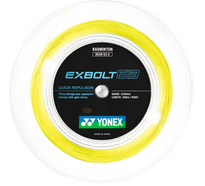 Yonex BG EXBOLT 63 - 200M Reel - Yumo Pro Shop – Yumo Pro Shop - Racquet  Sports Online Store