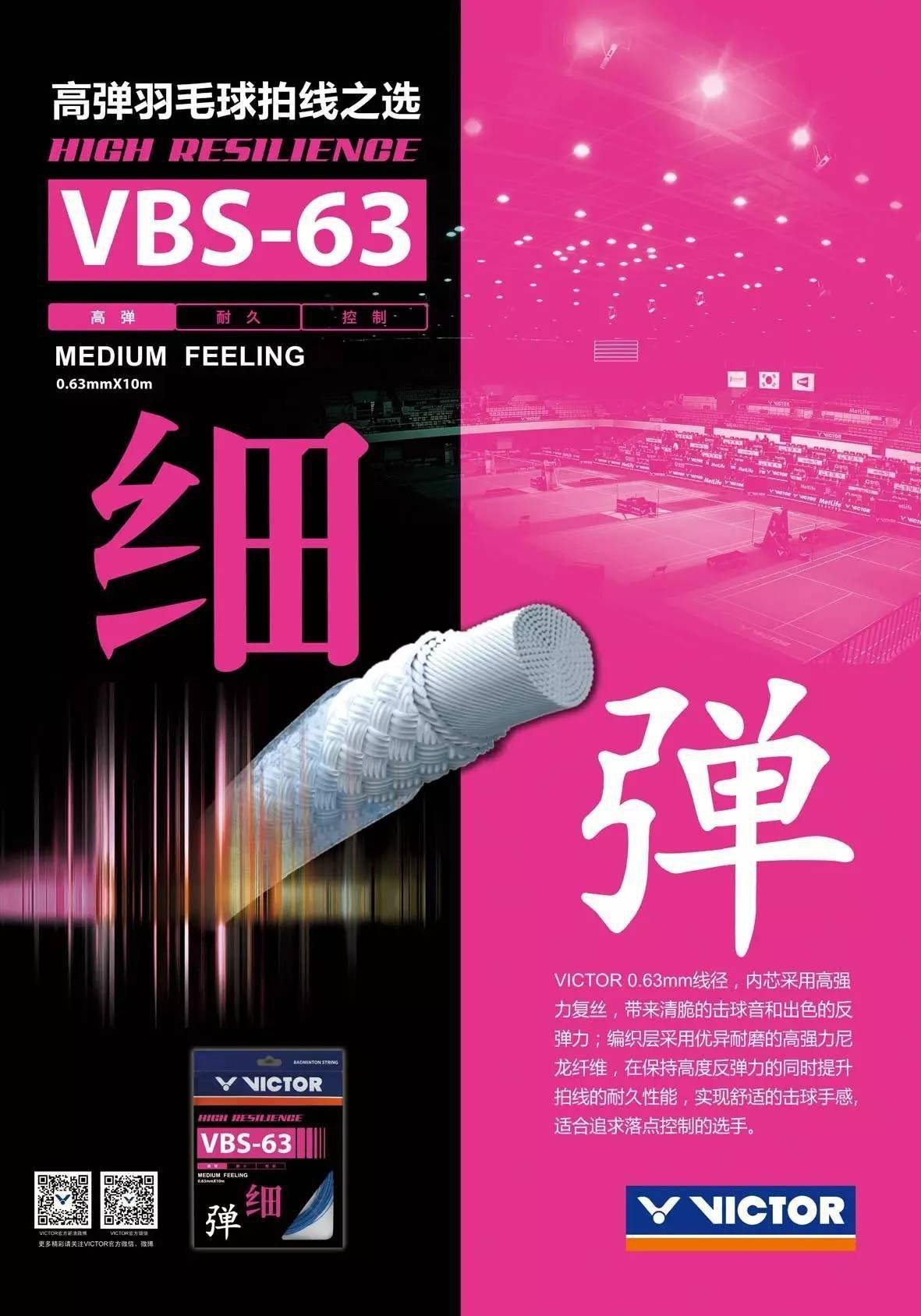 Victor VBS-63 Badminton String (Red)